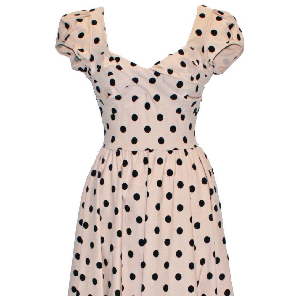 NWT Stop Staring! Billion Dollar Polka Dot Swing Dress Tan Black Dot (M)